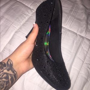 Sparkling Black Prom Heels